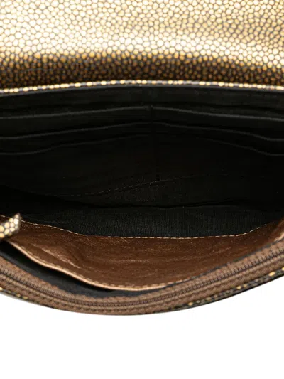 Pre-owned Chanel 2012 Cc Metallic Caviar Half Moon Wallet On Chain Crossbody Bag