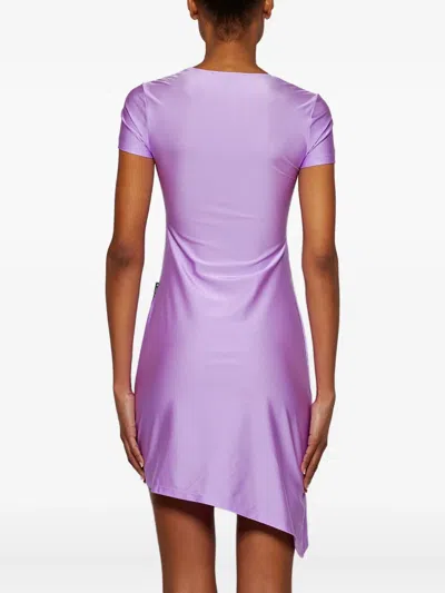 Marine Serre Draped Jersey Open Chest Dress Sweet Lilac In Purple
