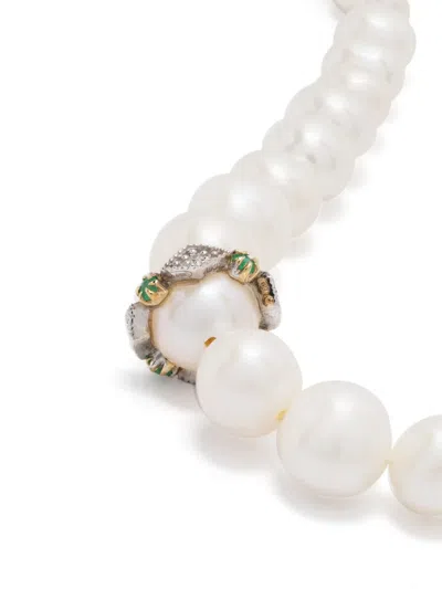 Pascale Monvoisin 9kt Yellow Gold Chelsea N°2 Pearl And Diamond Bracelet In Silver