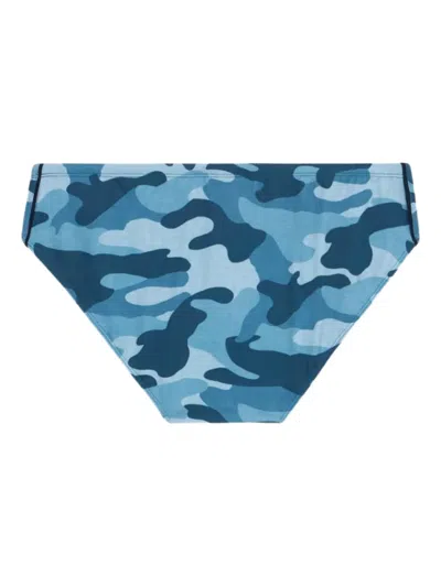 Mc2 Saint Barth Camouflage-print Drawstring Swim Briefs In Blue