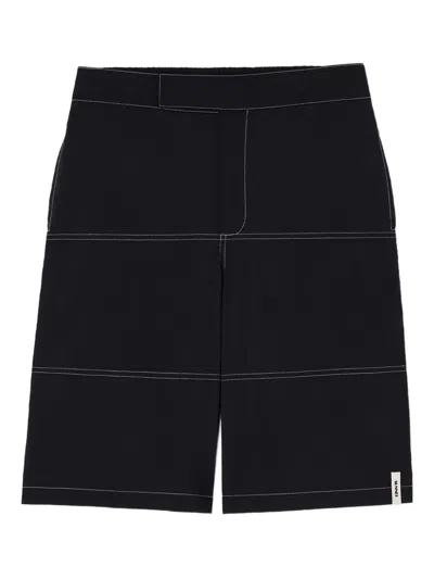 Sunnei Panelled Hook-and-loop Shorts In Black