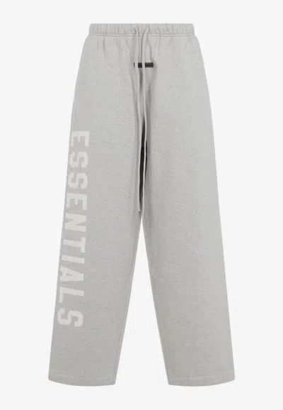 Essentials Logo-printed Tie-dye Track Pants In Gray