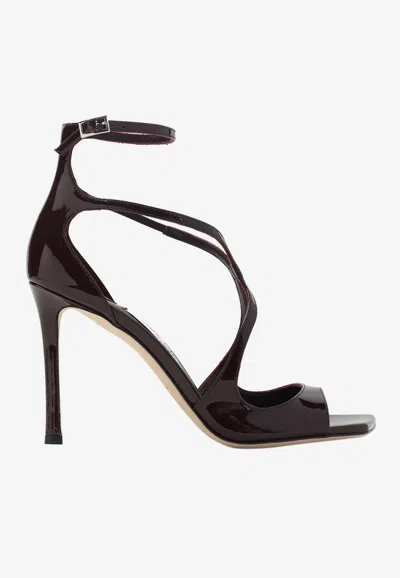 Jimmy Choo Azia95 Sandals With Squared Open Toe And Ankle Strap In Brown
