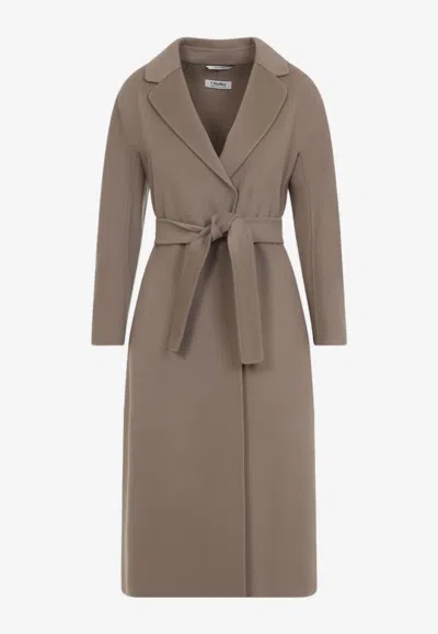 S Max Mara Esturia Belted Wool Coat In Gray