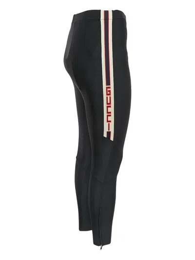 Pre-owned Gucci Embroidered-logo Leggings