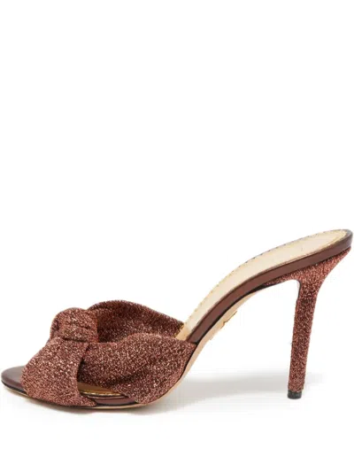 Pre-owned Charlotte Olympia  100mm Glittered-knot Sandals
