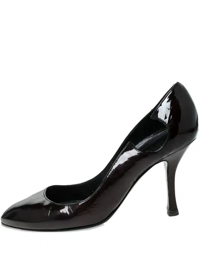 Pre-owned Sergio Rossi Vintage 90mm Patent-leather Cut-out Pumps
