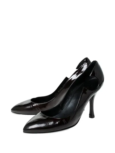 Pre-owned Sergio Rossi Vintage 90mm Patent-leather Cut-out Pumps