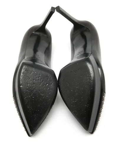 Pre-owned Saint Laurent 110mm Studded Leather Platform Pumps