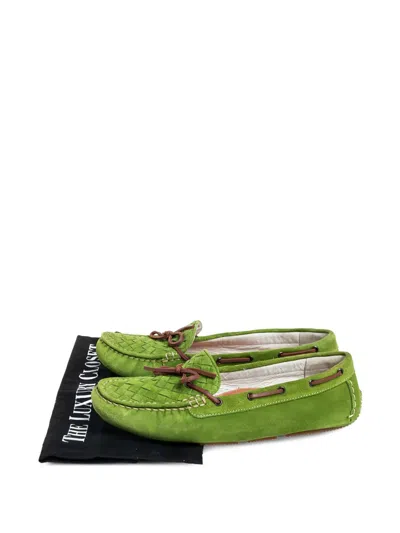 Pre-owned Bottega Veneta Intrecciato Boat Shoes