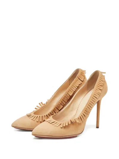 Pre-owned Charlotte Olympia  120mm Fringe-embellished Stiletto Pumps