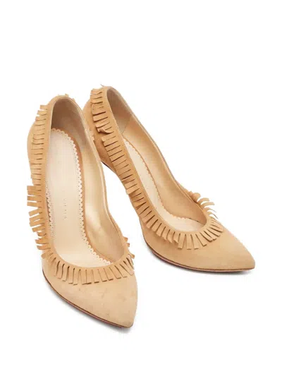 Pre-owned Charlotte Olympia  120mm Fringe-embellished Stiletto Pumps