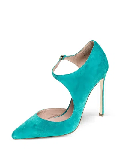 Pre-owned Sergio Rossi Vintage  Suede Pumps In Blue