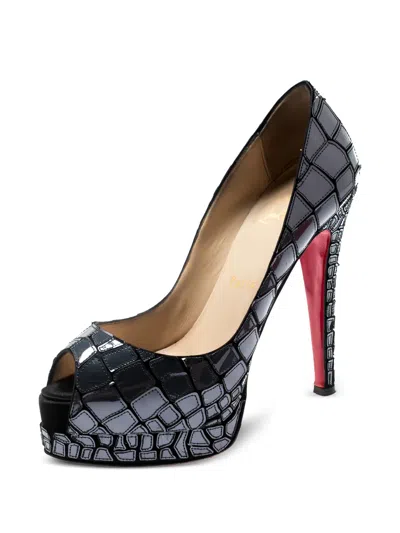 Pre-owned Christian Louboutin 130mm Crocodile-embossed Pumps