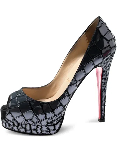 Pre-owned Christian Louboutin 130mm Crocodile-embossed Pumps