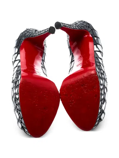 Pre-owned Christian Louboutin 130mm Crocodile-embossed Pumps