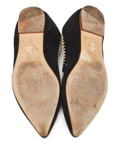 Pre-owned Carolina Herrera Vintage Lace-up Pointed Ballet Flats