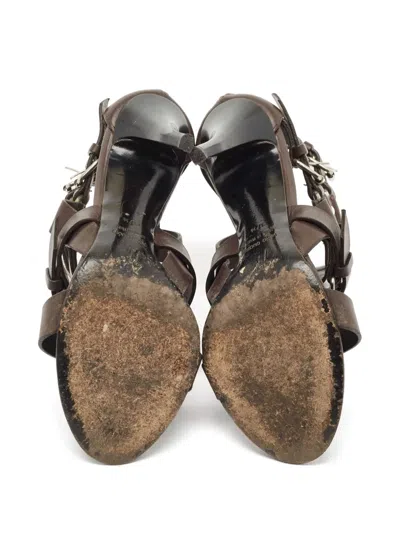 Pre-owned Giuseppe Zanotti Vintage  110mm Buckle-strap Sandals In Brown