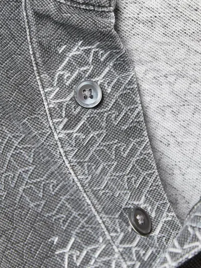Pre-owned Emporio Armani Monogram-print Polo Shirt