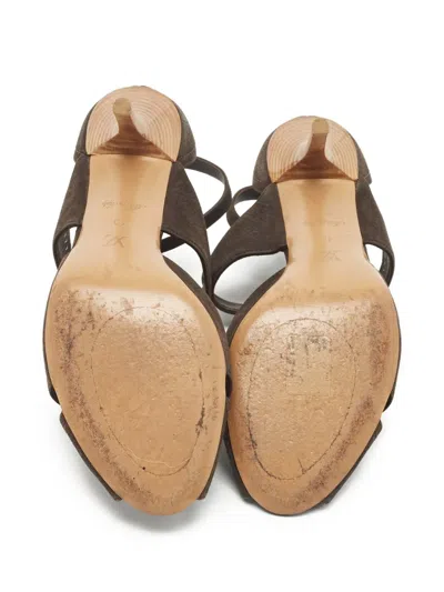 Pre-owned Louis Vuitton 105mm Peep-toe Lace-up Sandals