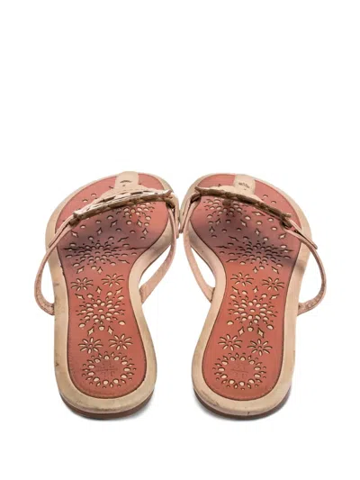 Pre-owned Tory Burch Laser-cut Thong Sandals