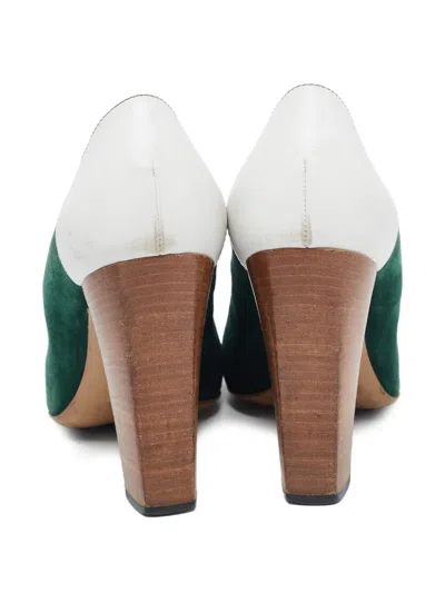 Pre-owned Tod's Vintage  110mm Suede Pumps In Green