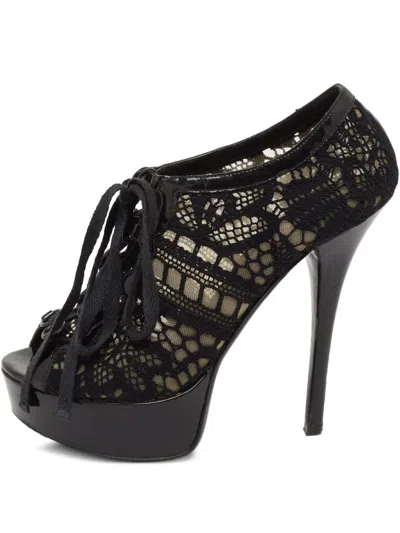 Pre-owned Dolce & Gabbana 130mm Laced Boots