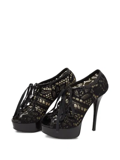 Pre-owned Dolce & Gabbana 130mm Laced Boots