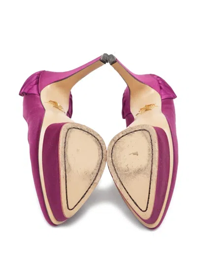 Pre-owned Charlotte Olympia  140mm Paloma Satin Pumps