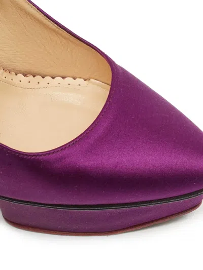 Pre-owned Charlotte Olympia  140mm Paloma Satin Pumps