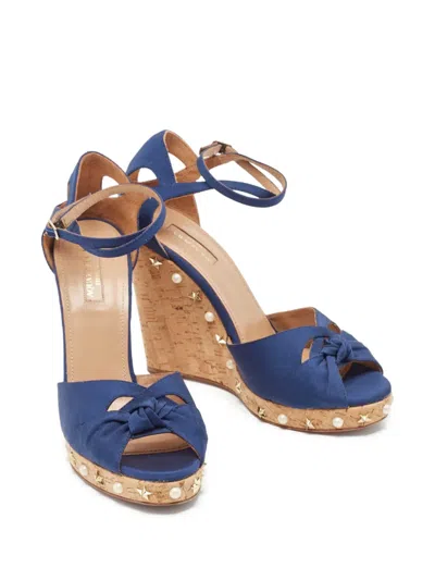 Pre-owned Aquazzura  130mm Peep-toe Wedge Sandals