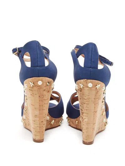 Pre-owned Aquazzura  130mm Peep-toe Wedge Sandals