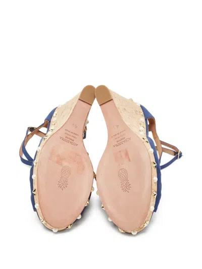 Pre-owned Aquazzura  130mm Peep-toe Wedge Sandals