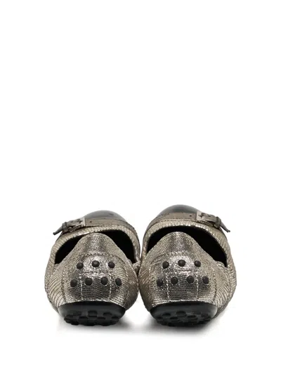 Pre-owned Tod's Vintage Metallic-finish Ballet Flats