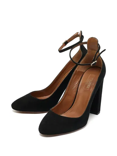 Pre-owned Aquazzura  100mm Alix Block-heel Ankle-strap Pumps