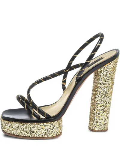 Pre-owned Marc Jacobs Vintage  140mm Glitter-embellished Platform Sandals