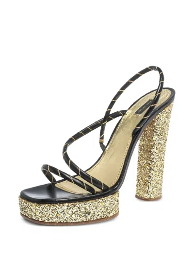 Pre-owned Marc Jacobs Vintage  140mm Glitter-embellished Platform Sandals