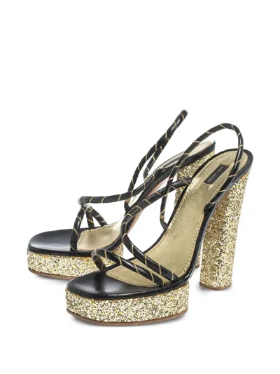 Pre-owned Marc Jacobs Vintage  140mm Glitter-embellished Platform Sandals