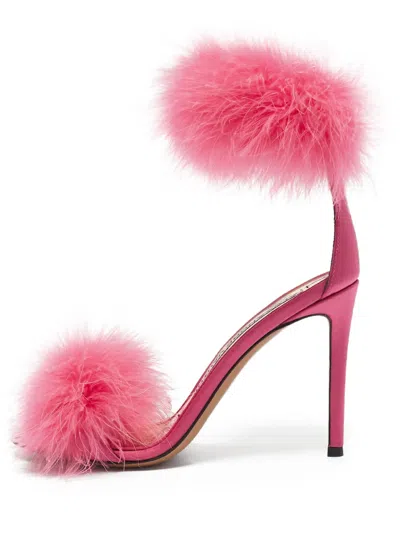 Pre-owned Alexandre Vauthier Feather-embellished Stiletto Sandals