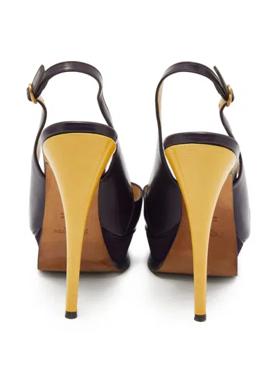 Pre-owned Saint Laurent 170mm Peep-toe Slingback Sandals