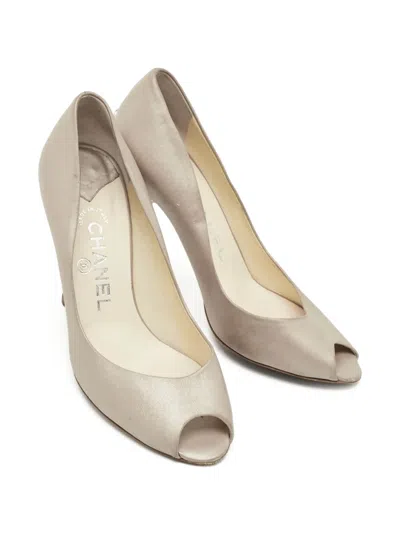 Pre-owned Chanel 115mm Peep-toe Pumps