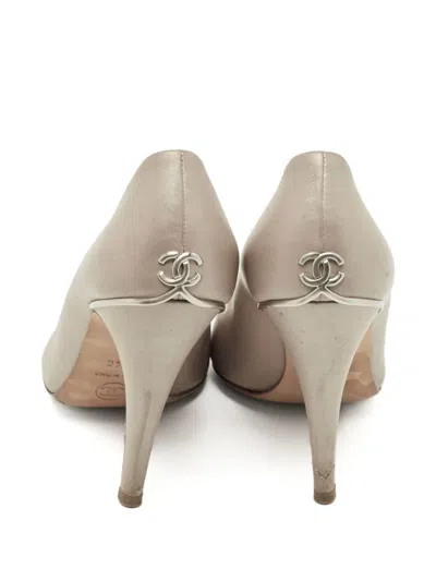 Pre-owned Chanel 115mm Peep-toe Pumps
