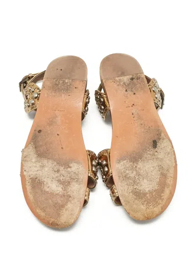 Pre-owned Alaïa Metallic Flat Sandals