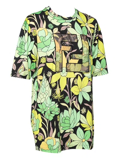 Pre-owned Fendi Floral-print T-shirt