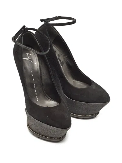 Pre-owned Giuseppe Zanotti Vintage  160mm Wedge Pumps In Black