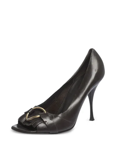 Pre-owned Saint Laurent 105mm Leather Heeled Pumps