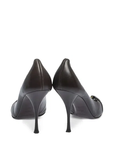 Pre-owned Saint Laurent 105mm Leather Heeled Pumps