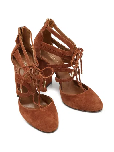 Pre-owned Aquazzura  110mm Strappy Block-heel Pumps