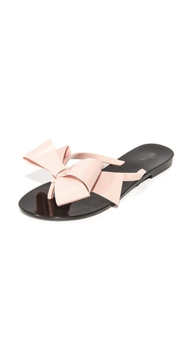Melissa Harmonic Bow Iii Thong Sandals In Black/pink