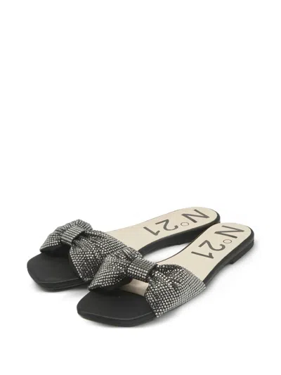 Pre-owned N°21  Crystal-bow Flat Sandals